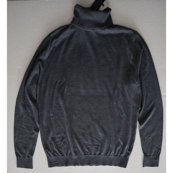 Mens Store Bloomingdales 3342M Sz M Med. Gray Merino Wool Turtleneck Sweater - Picture 1 of 11